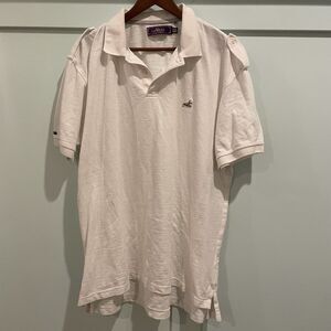 Akoo Polo Shirt Men's 2XL‎ White Fox Logo Shirt Sleeve Epaulettes Y2K